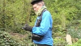 Oscar in Abney Park Cemetery, London, UK, 2012