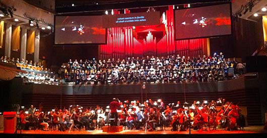 Calgary Philharmonic rehearsing Afghanistan: Requiem for a Generation