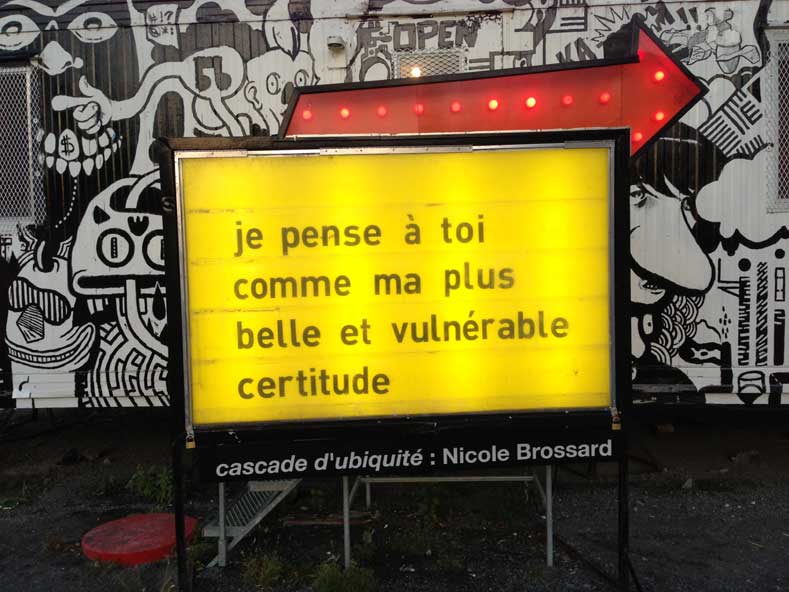 Nicole Brossard installation